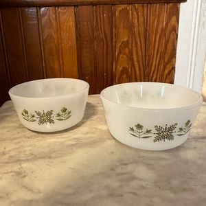 2 Vintage Anchor Hocking Fire-King Oven Proof Custard Cup 434 "Meadow Green" 6oz